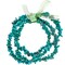 Earth's Jewels Semi-Precious Dyed Stabilized Turquoise 3-Strand Chips Stretch Bracelet